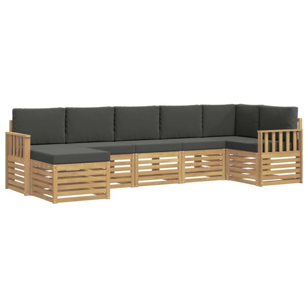 Комплект дивани за открито 7 pcs Бяло и антрацит