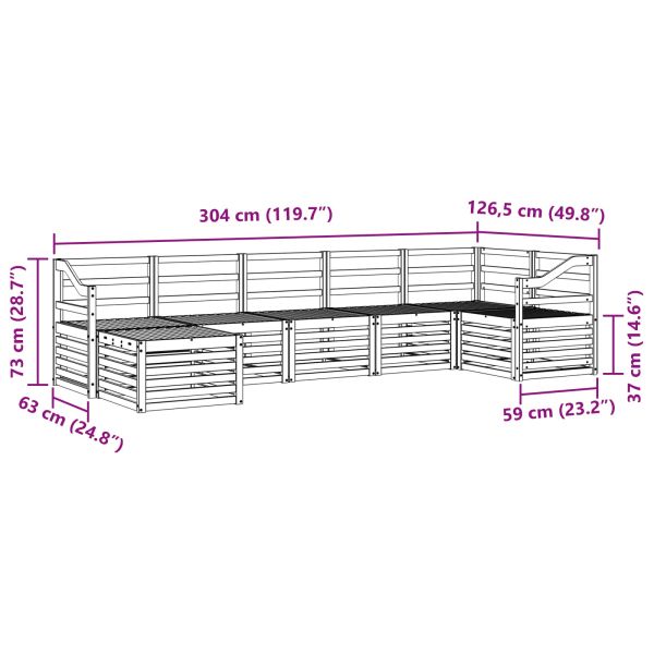 Комплект дивани за открито 7 pcs Бяло