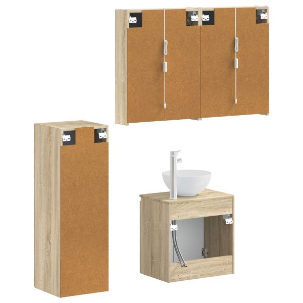 Комплект мебели за баня 4 pcs Дъб сонома