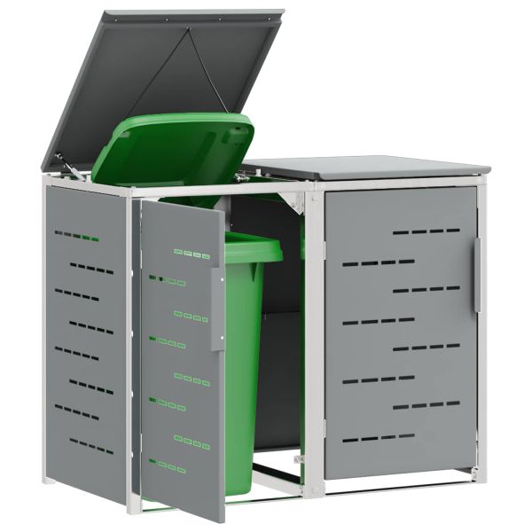 Съхранение на контейнер for 2 Bins 240L Неръждаема стомана Сиво