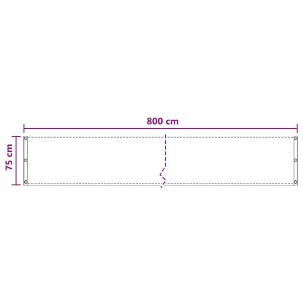 Балконен екран Антрацит 75 x 800 cm HDPE и алуминий
