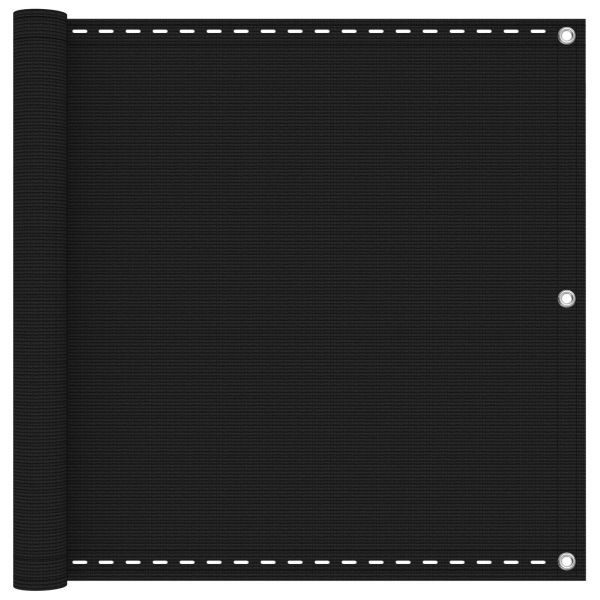 Балконен екран Черно 75 x 700 cm HDPE и алуминий