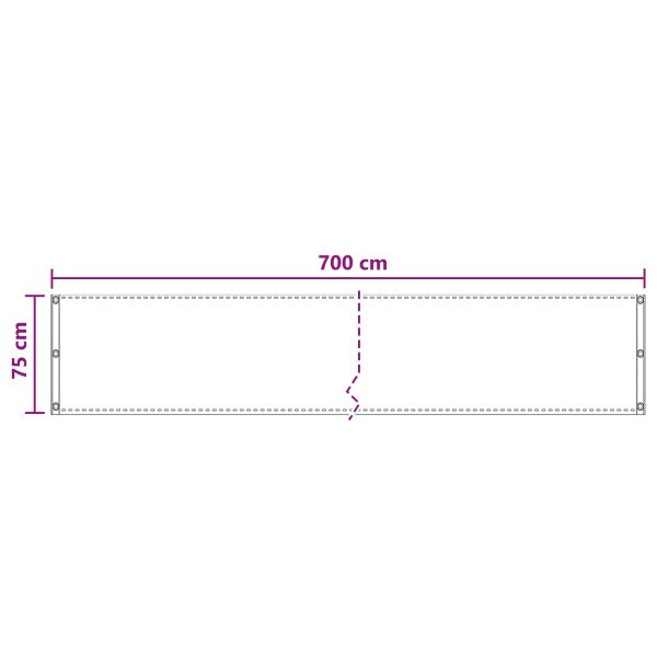 Балконен екран Черно 75 x 700 cm HDPE и алуминий