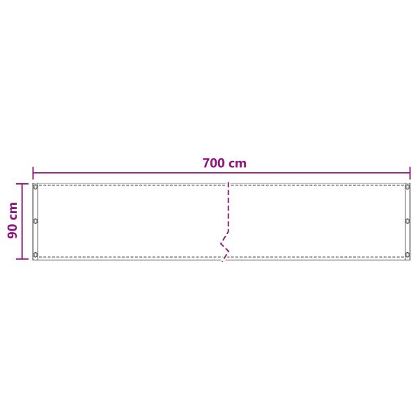 Балконен екран Пясък 90 x 700 cm HDPE и алуминий
