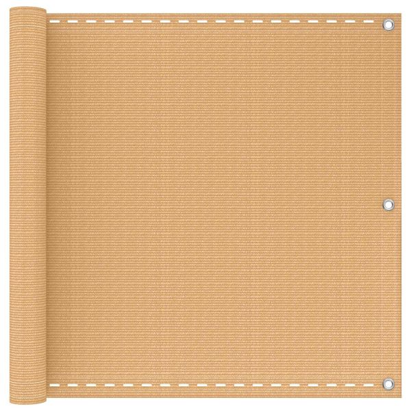 Балконен екран Пясък 120 x 700 cm HDPE и алуминий
