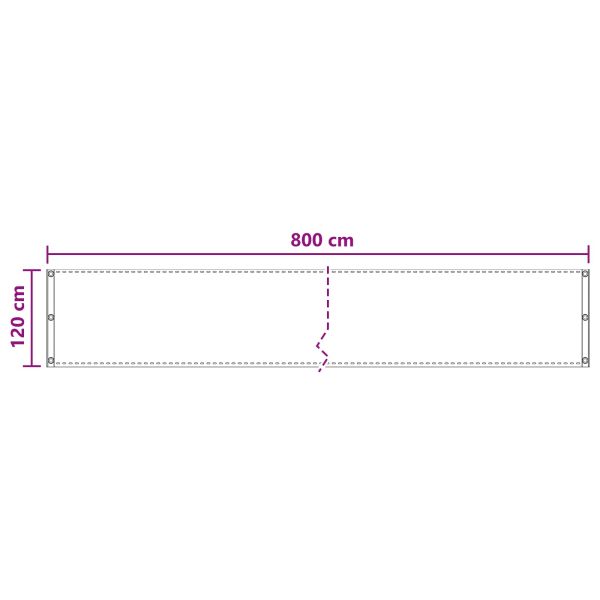 Балконен екран Пясък 120 x 800 cm HDPE и алуминий