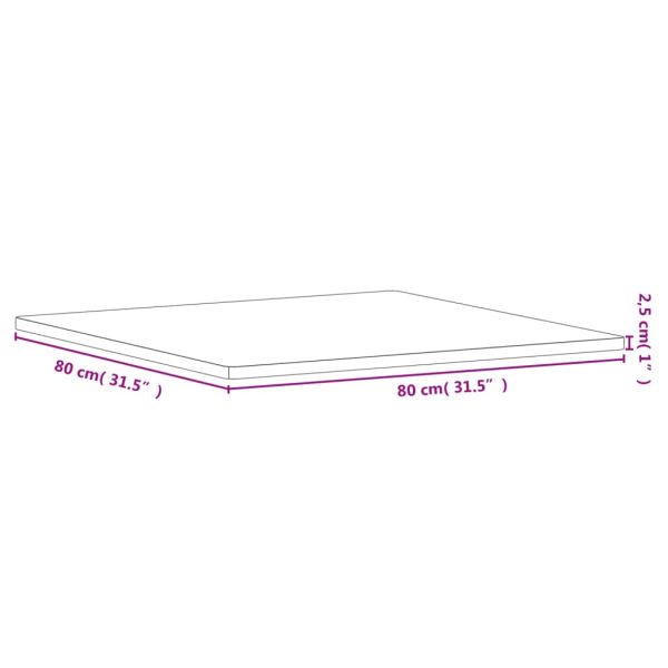 Плот за маса 80x80x2,5 см квадратен масивен бук
