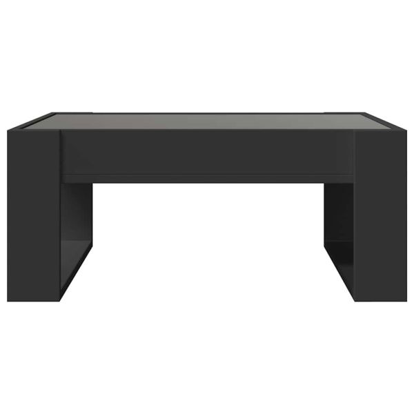 Маса за кафе с Infinity LED, черна, 70x53x30 см