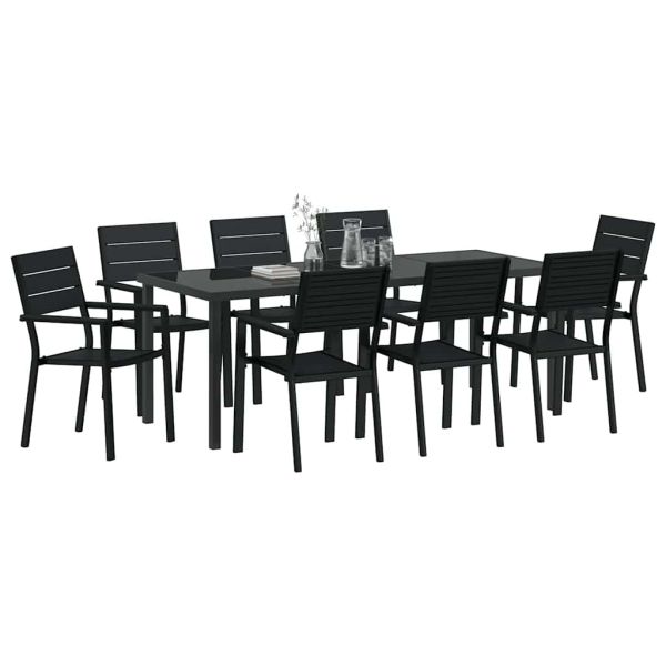 Комплект за хранене в градината 9 pcs Черно