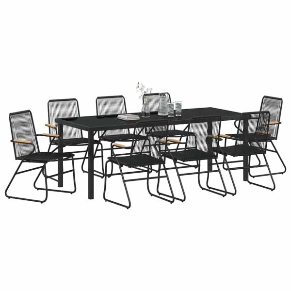 Комплект за хранене в градината 9 pcs Черно