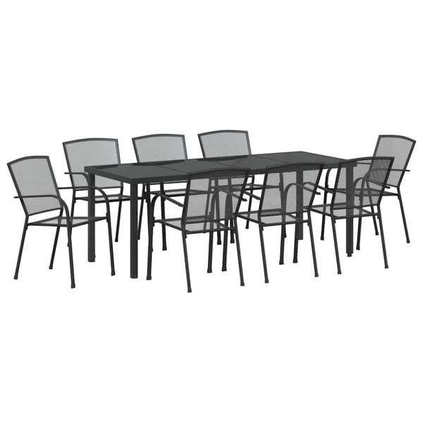 Комплект за хранене в градината 9 pcs Антрацит