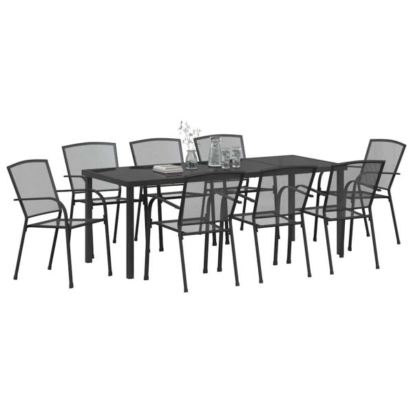 Комплект за хранене в градината 9 pcs Антрацит