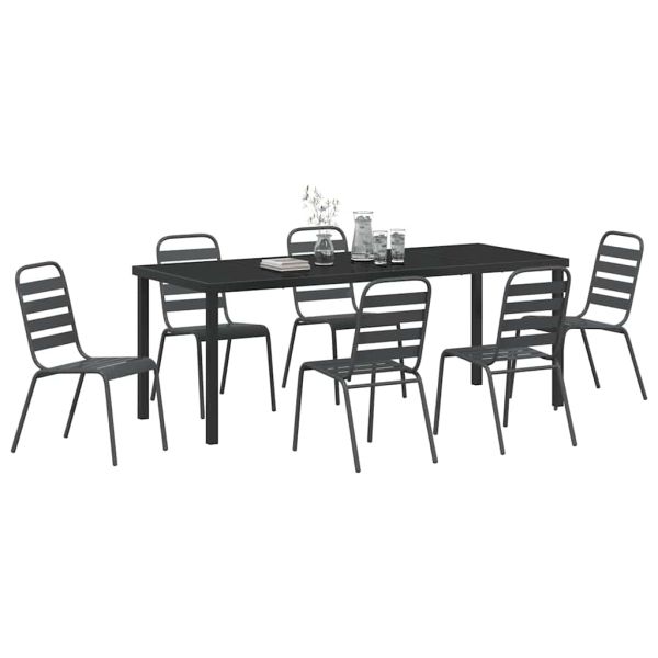 Комплект за хранене в градината 7 pcs Антрацит