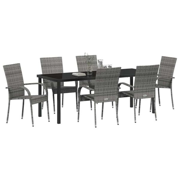 Комплект за хранене в градината 7 pcs Сив