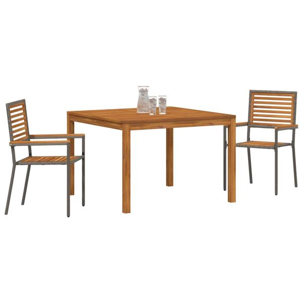 Комплект за хранене в градината 3 pcs Сив
