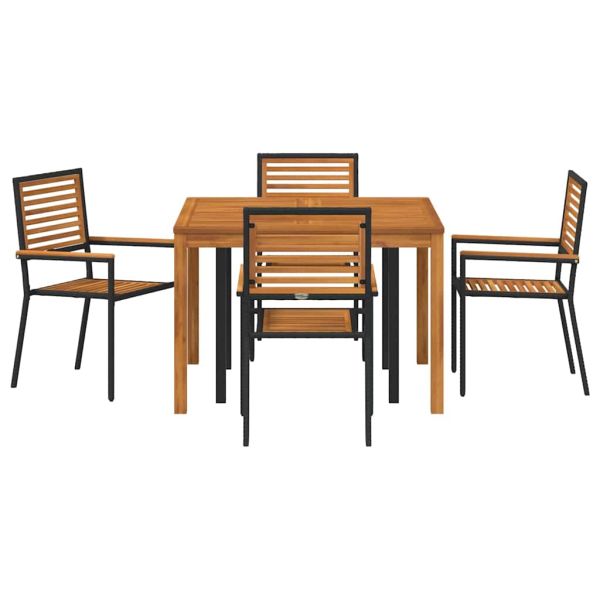Комплект за хранене в градината 5 pcs Черно