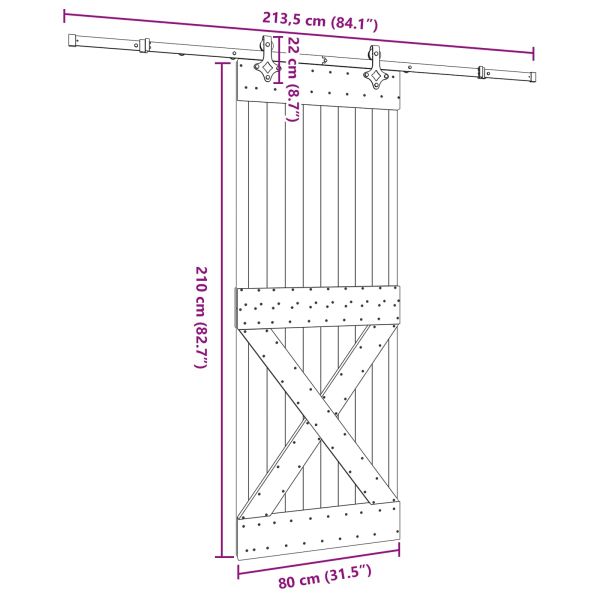 Преплъзваща се врата NARVIK 80 x 210 см (213,5 см)