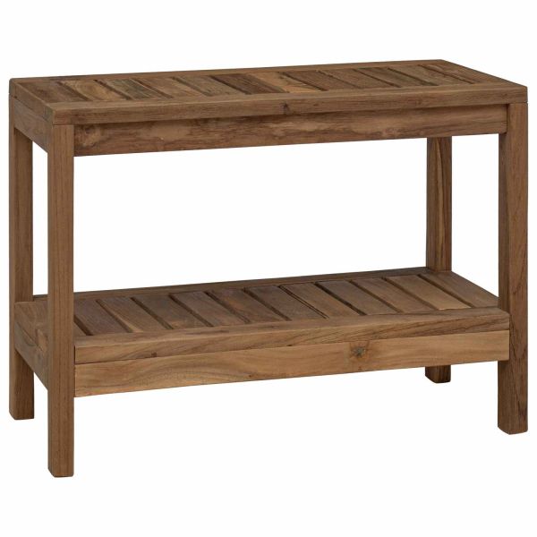 Маса за баня Натурално 60 x 30 x 45 cm Солидно тиково дърво
