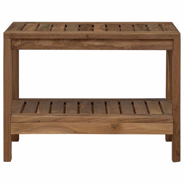 Маса за баня Натурално 60 x 30 x 45 cm Солидно тиково дърво