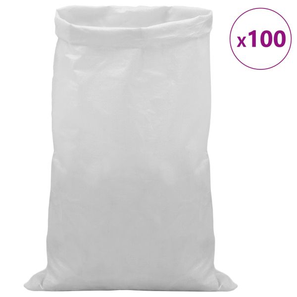 Тъкани чували 100 pcs Бяло 65 x 115 см ПП