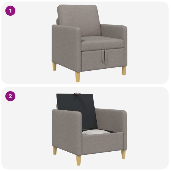 Диван с storage Таупе 72 x 78 x 87 см Полиестер