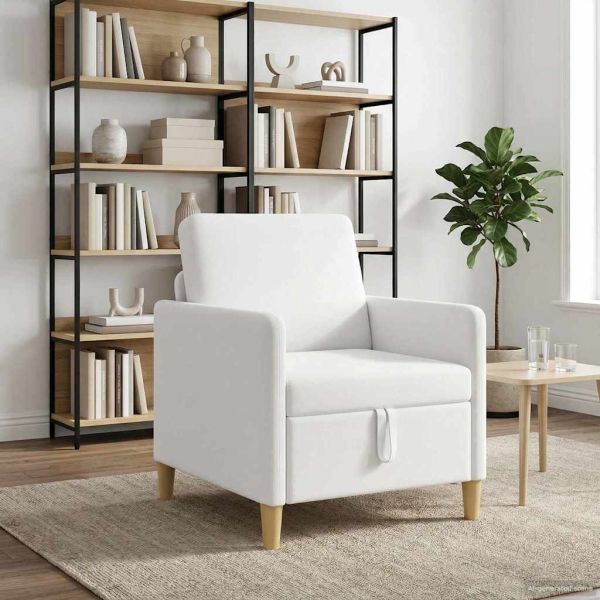 Диван с storage Бяло 72 x 78 x 87 см Полиестер