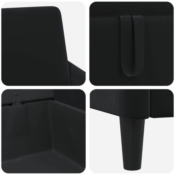 Диван с storage Черно 72 x 78 x 87 см Полиестер