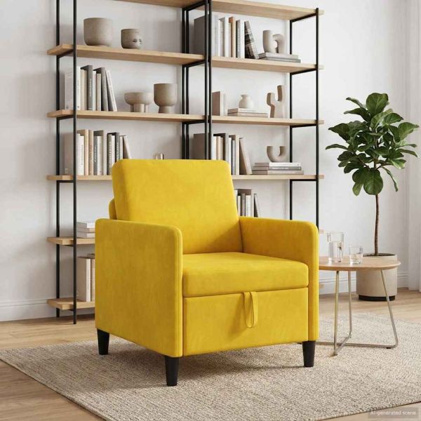 Диван с storage Жълто 72 x 78 x 87 см Полиестер
