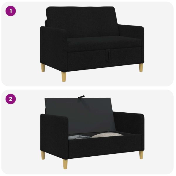 Диван с storage Черно 122 x 78 x 87 см Полиестер