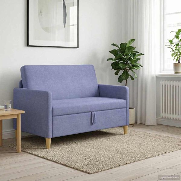 Диван с storage Дънково син 122 x 78 x 87 см Полиестер