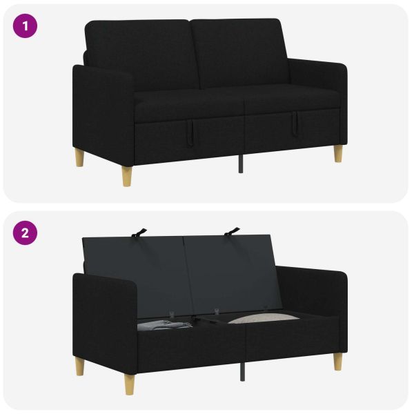 Диван с storage Черно 152 x 78 x 87 см Полиестер