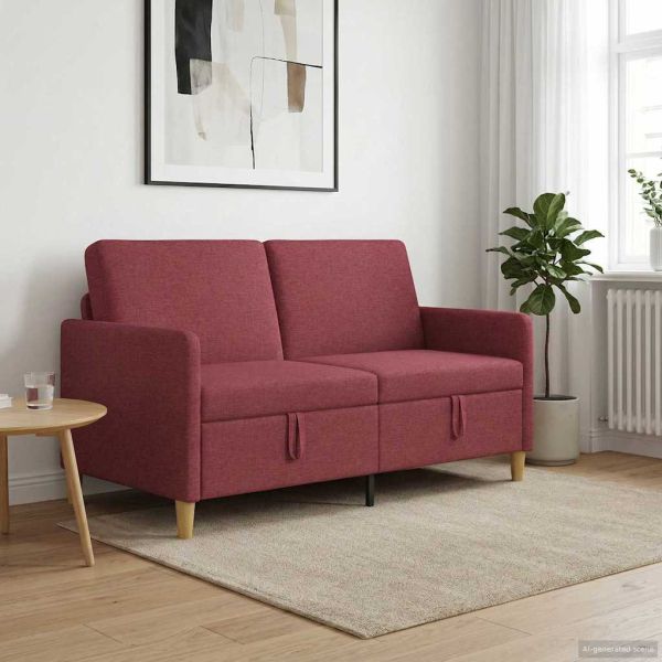 Диван с storage Виненочервен 152 x 78 x 87 см Полиестер