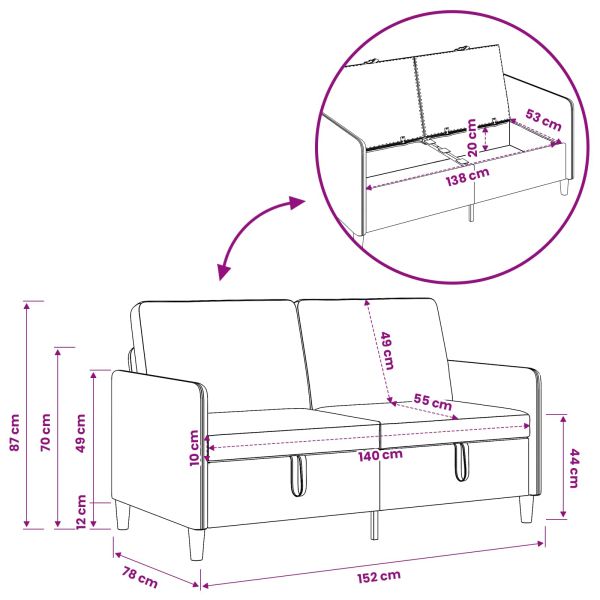 Диван с storage Дънково син 152 x 78 x 87 см Полиестер