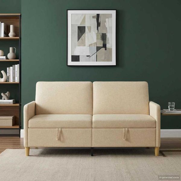 Диван с storage Кремаво 172 x 78 x 87 см Полиестер
