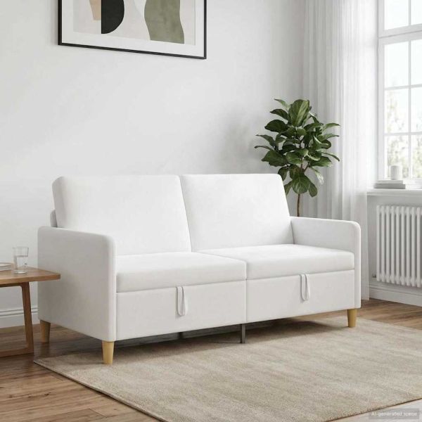Диван с storage Бяло 172 x 78 x 87 см Полиестер