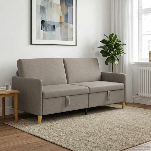 Диван с storage Таупе 192 x 78 x 87 см Полиестер