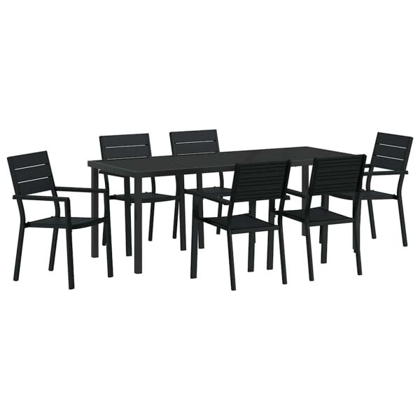 Комплект за хранене в градината 7 pcs Черно