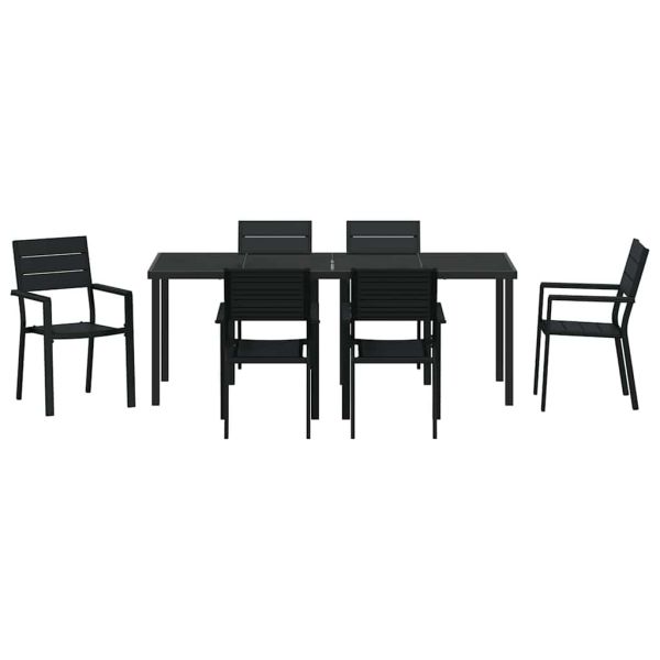 Комплект за хранене в градината 7 pcs Черно