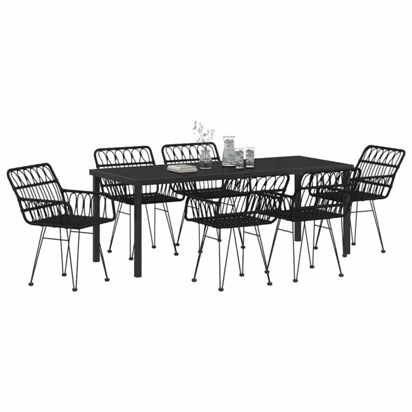 Комплект за хранене в градината 7 pcs Черно