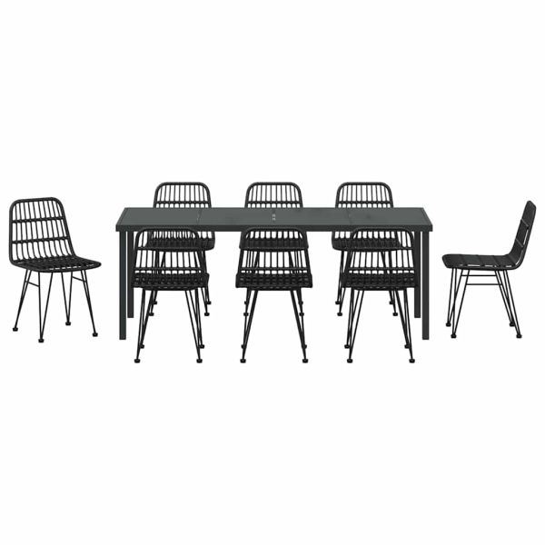 Комплект за хранене в градината 9 pcs Черно