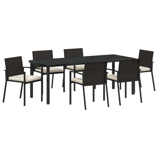 Комплект за хранене в градината 7 pcs Черно