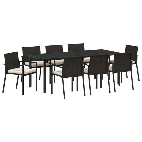 Комплект за хранене в градината 9 pcs Черно