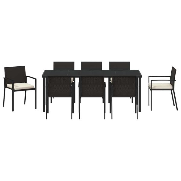 Комплект за хранене в градината 9 pcs Черно