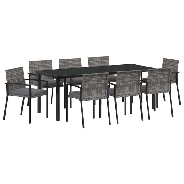 Комплект за хранене в градината 9 pcs Сив