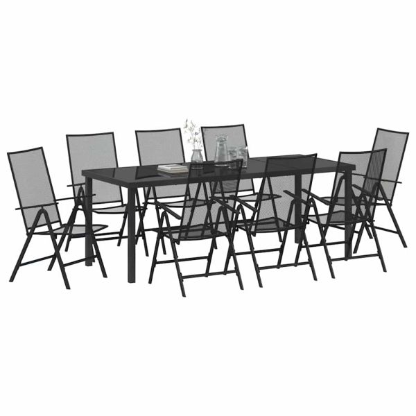 Комплект за хранене в градината 9 pcs Антрацит
