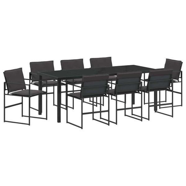 Комплект за хранене в градината 9 pcs Черно 200 x 80 x 73 см