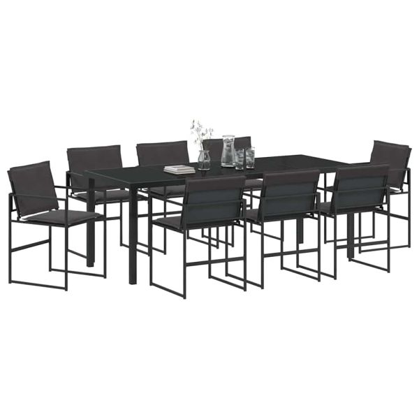 Комплект за хранене в градината 9 pcs Черно 200 x 80 x 73 см
