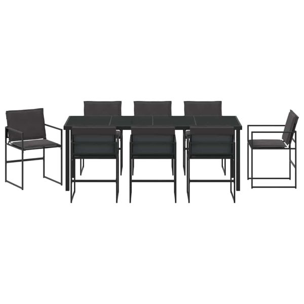 Комплект за хранене в градината 9 pcs Черно 200 x 80 x 73 см