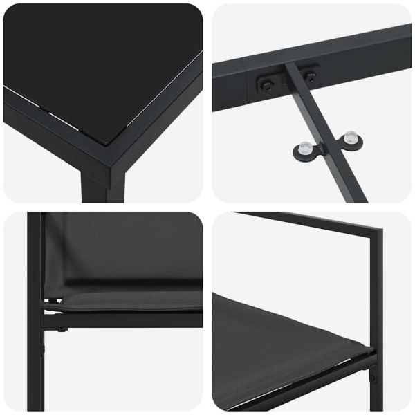 Комплект за хранене в градината 9 pcs Черно 200 x 80 x 73 см