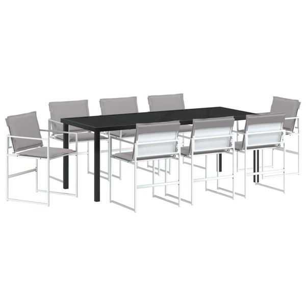 Комплект за хранене в градината 9 pcs Бяло 200 x 80 x 73 см